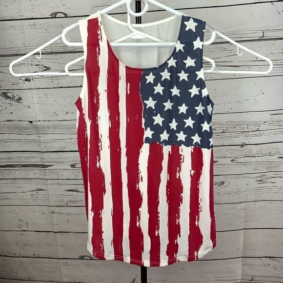 American Flag Print Patriotic Tank Top Plus Size - Picture 5 of 15